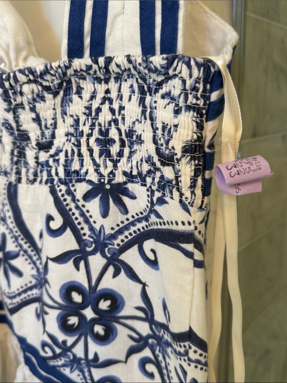 FARM Rio White and Navy Palm-Print Sundress - Picture 4 of 5